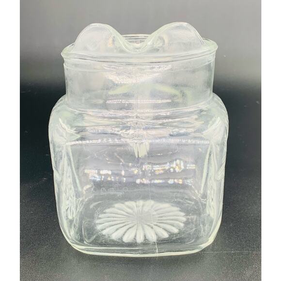 Anchor Hocking Glass Pitcher Small 40 Oz Pressed Square Star Handle Pour Spout - Picture 2 of 9